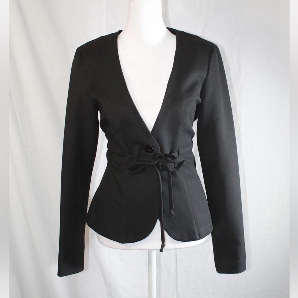 XOXO Black Tie-Front Blazer Jacket